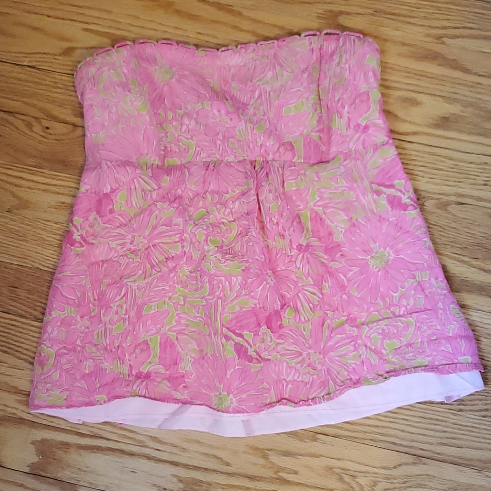 Lilly Pulitzer pink and green tube top